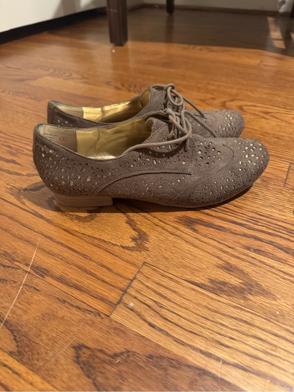 Not Rated Brown Perforated Lace-Up Oxfords